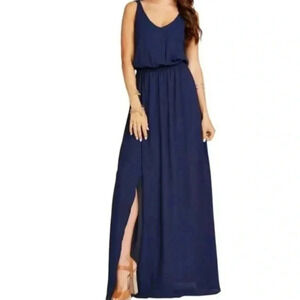 Show Me Your MuMu | Kendall maxi dress Rich Navy Women’s size S sleeveless slit